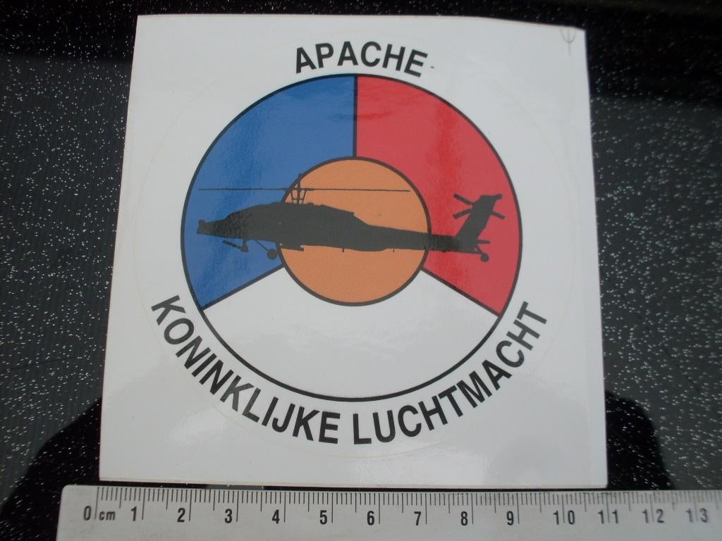 sticker apache koninklijke luchtmacht helicopter KLu leger, Verzamelen, Stickers, Zo goed als nieuw, Bedrijf of Vereniging, Verzenden