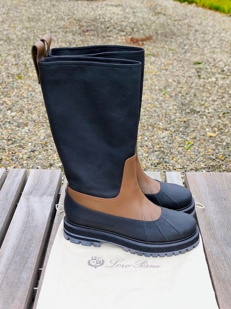 LORO PIANA Regent Rain High Boots Luxe Regenlaarzen Maat 40, Verzenden, LORO PIANA, Zwart, Nieuw