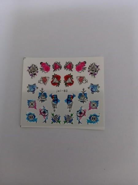Velletje nagel water decals stickers jel-83 figuren blauw, Nieuw, Handen en Nagels, Toebehoren, Verzenden