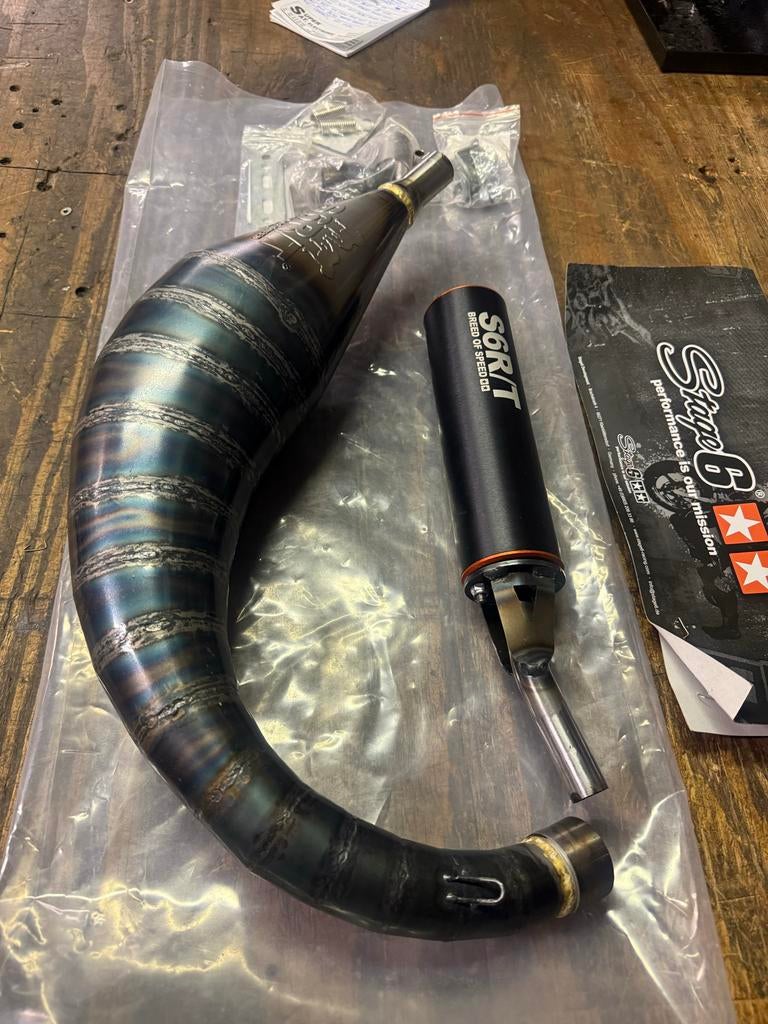 Am6 Stage6 R/T 70/80 uitlaat nieuw aanbieding, Fietsen en Brommers, Brommeronderdelen | Algemeen, Nieuw, Uitlaat, Beta, Beta