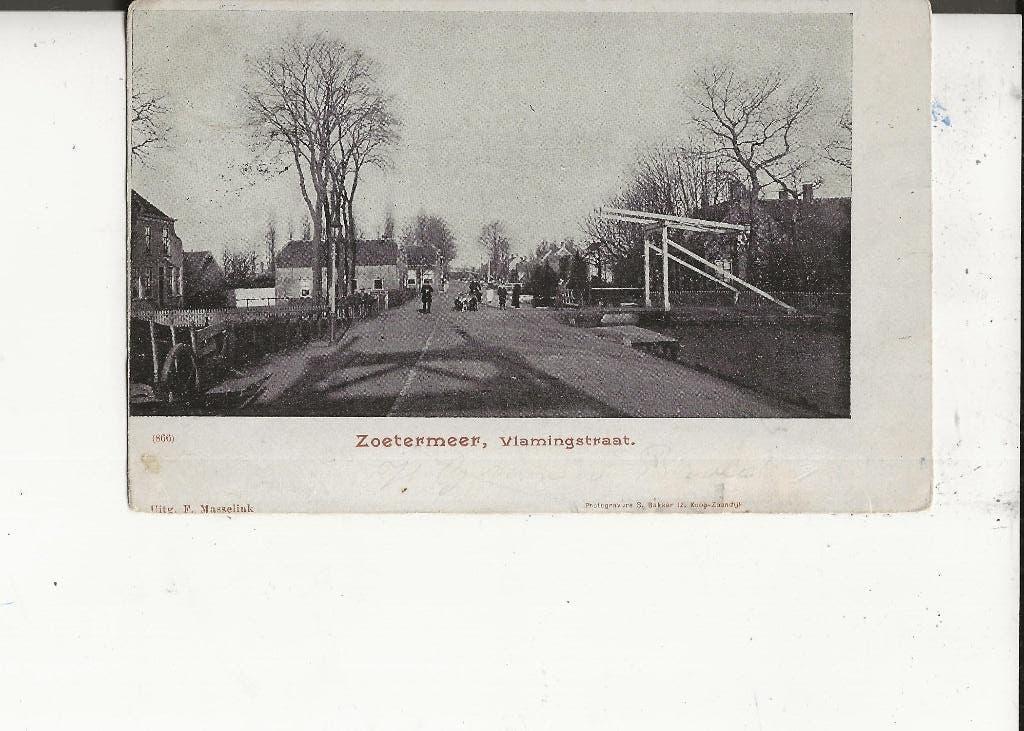 Zoetermeer Vlamingstraat 17 juli 1904 F Masselink, Verzamelen, Ansichtkaarten | Nederland, Ophalen of Verzenden, Voor 1920, Gelopen