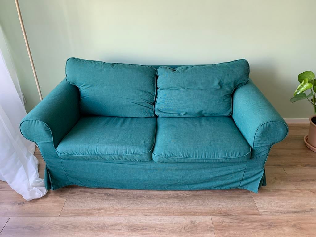 Leuke groene bank, Ophalen, 150 tot 200 cm, Tweepersoons, 75 tot 100 cm