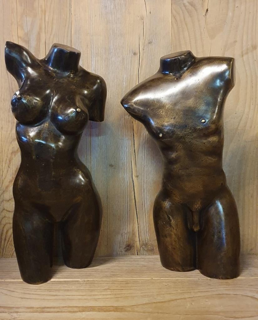 TORSO / MAN/ VROUW / Bronzen beeld, Ophalen of Verzenden, Brons