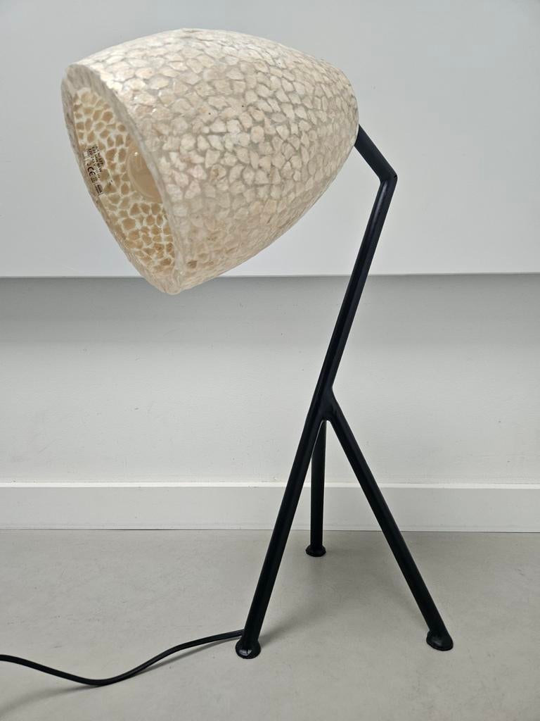 Grasshopper Schelpenlamp Tafellamp, Huis en Inrichting, Lampen | Tafellampen, Ophalen of Verzenden, 50 tot 75 cm