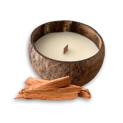 Kokosnoot geurkaars XL - Sandalwood, Overige materialen, Nieuw, Ophalen of Verzenden, Minder dan 25 cm