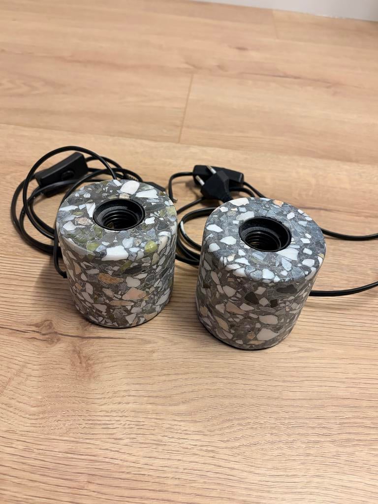 Tafellampjes terrazzo antraciet, Ophalen of Verzenden, Gebruikt, Overige materialen, Minder dan 50 cm