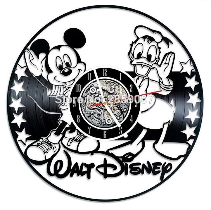 Disney klok Donald Duck en Micky Mouse in vinyl - nieuw, Ophalen of Verzenden, Nieuw, Wandklok