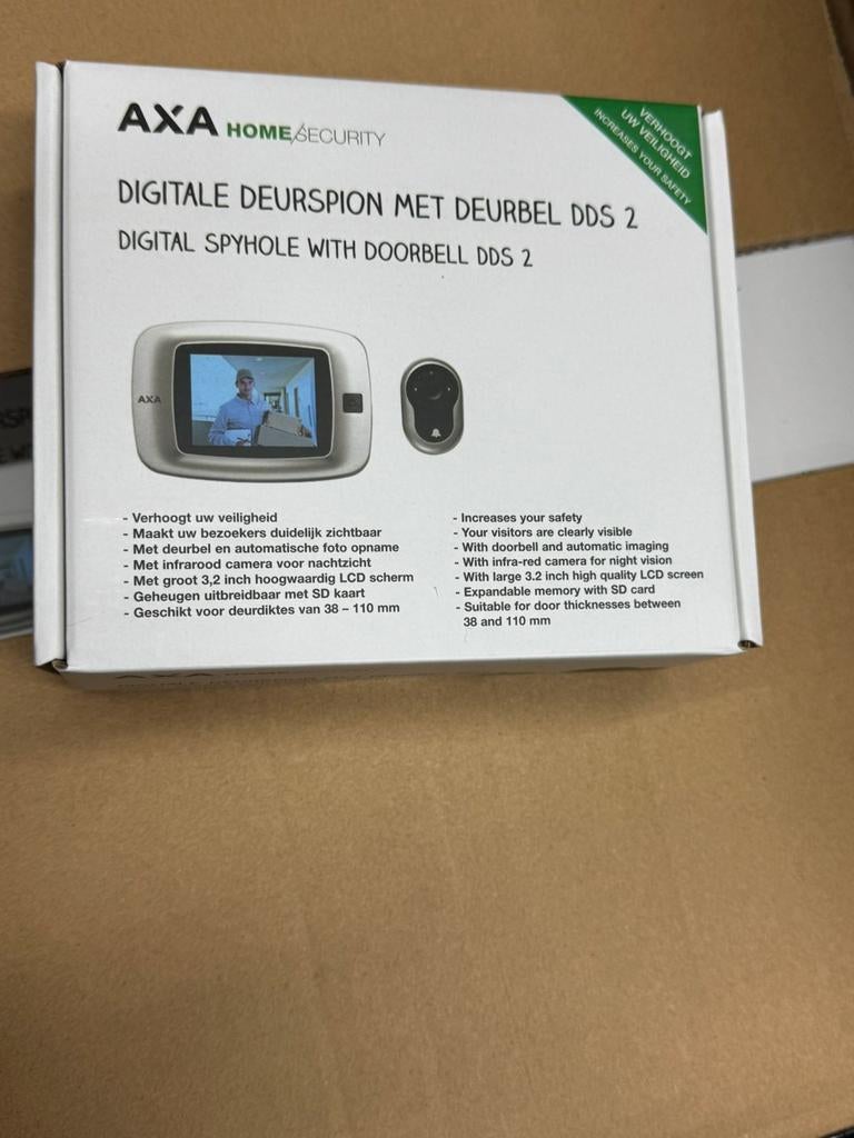 Nieuwe AXA Digitale Deurspion met Deurbel DDS 2, Huis en Inrichting, Deurbellen, Nieuw, Draadloos, Ingebouwde camera, Ophalen of Verzenden