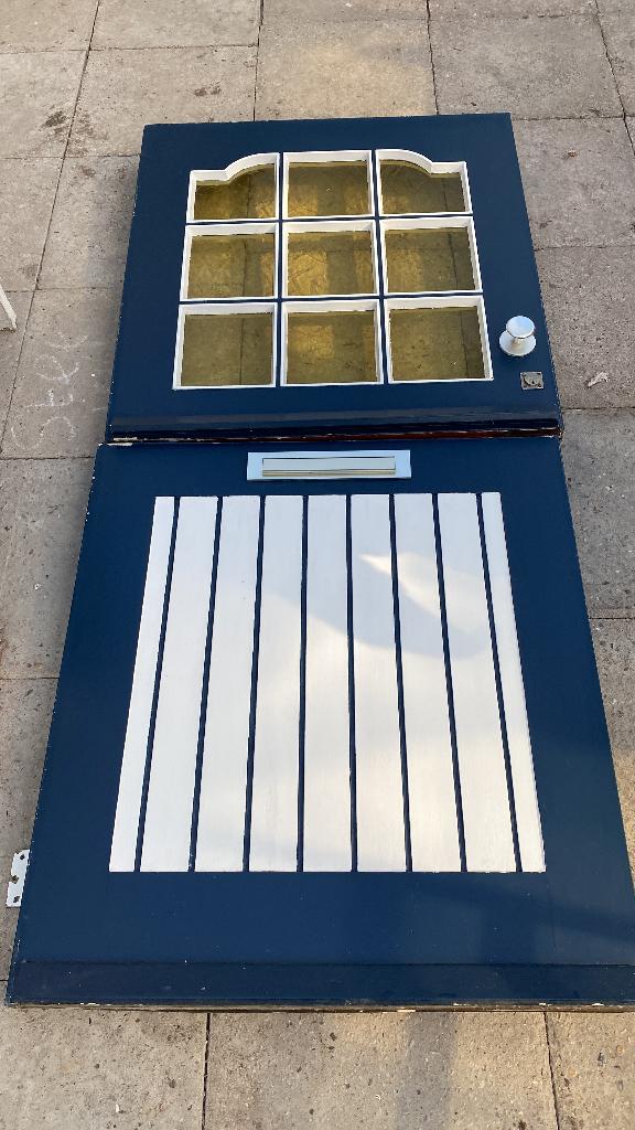 hardhouten buitendeur/boerderijdeur, Ophalen, Gebruikt, Buitendeur, 200 tot 215 cm