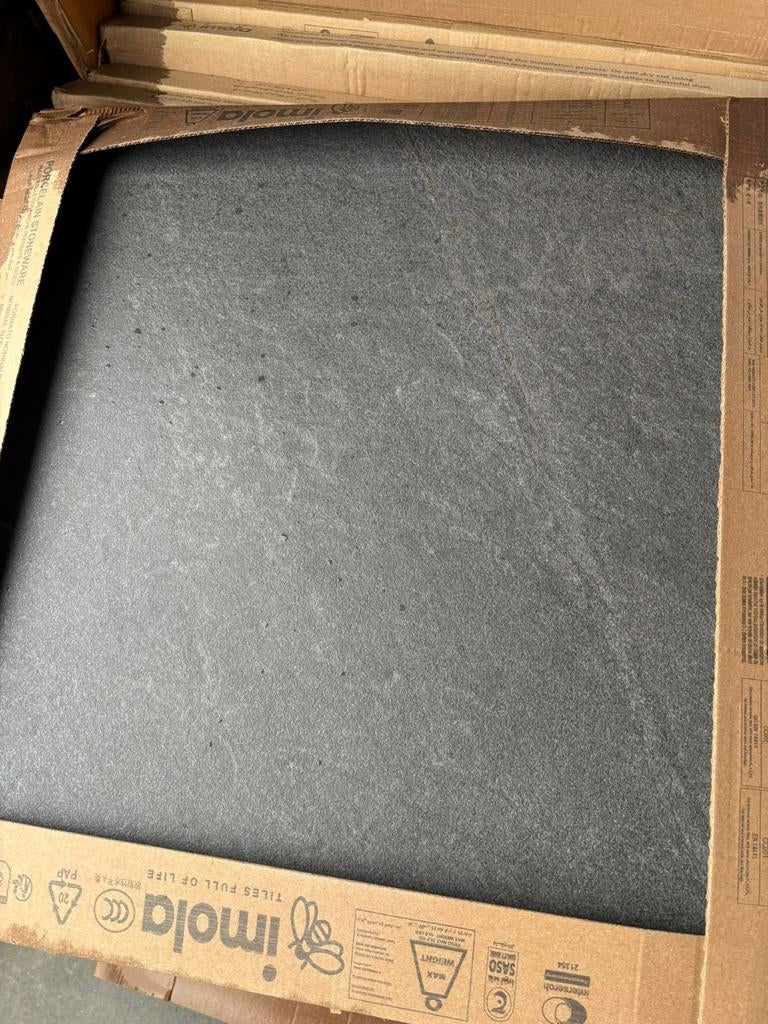 38m² Antraciet Italiaanse Vloertegels 60x60 - Nieuw, 60 cm of meer, Nieuw, Ophalen of Verzenden, Vloertegels