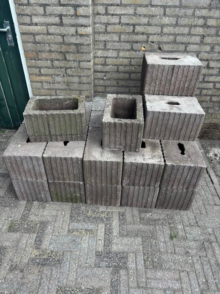 Beton bloembakken, Tuin en Terras, Bloembakken en Plantenbakken, Ophalen, Gebruikt, Minder dan 30 cm, Minder dan 60 cm
