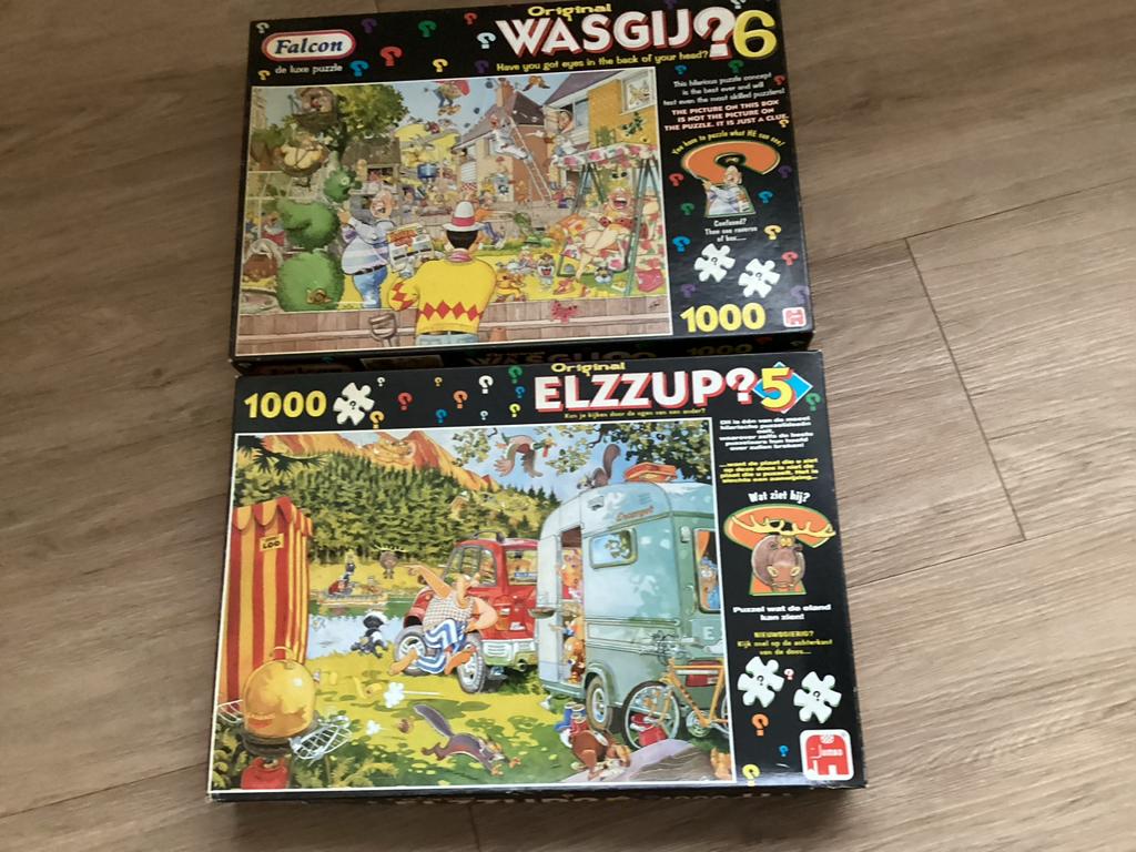 Wasgij en Elzzup puzzels 1000 stukjes, Ophalen of Verzenden, 500 t/m 1500 stukjes, Gebruikt, Legpuzzel