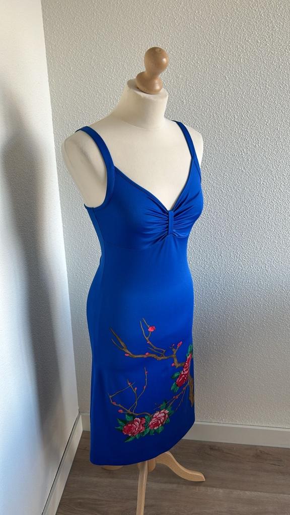 King Louie maat S kobaltblauwe zomer jurk 629, Blauw, Ophalen of Verzenden, Zo goed als nieuw, Knielengte