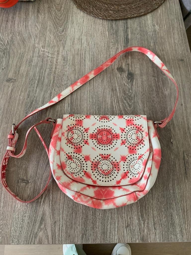 Leuke wit/roze schoudertas van Desigual, Sieraden, Tassen en Uiterlijk, Ophalen of Verzenden, Zo goed als nieuw, Overige kleuren