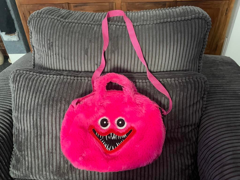 Soort huggy wuggy bag roze zachte monster knuffel tas, Ophalen of Verzenden, Zo goed als nieuw, Overige typen