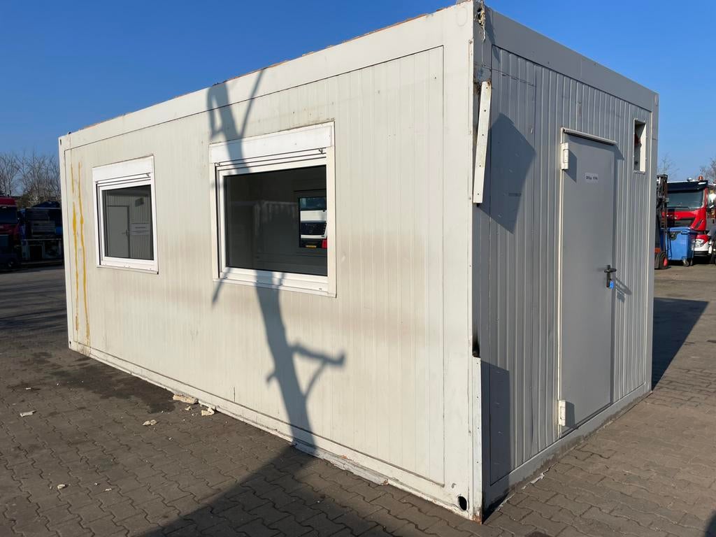 Nette kantoorunit bouwkeet 6x3 meter, 2 zijden ramen, Ophalen