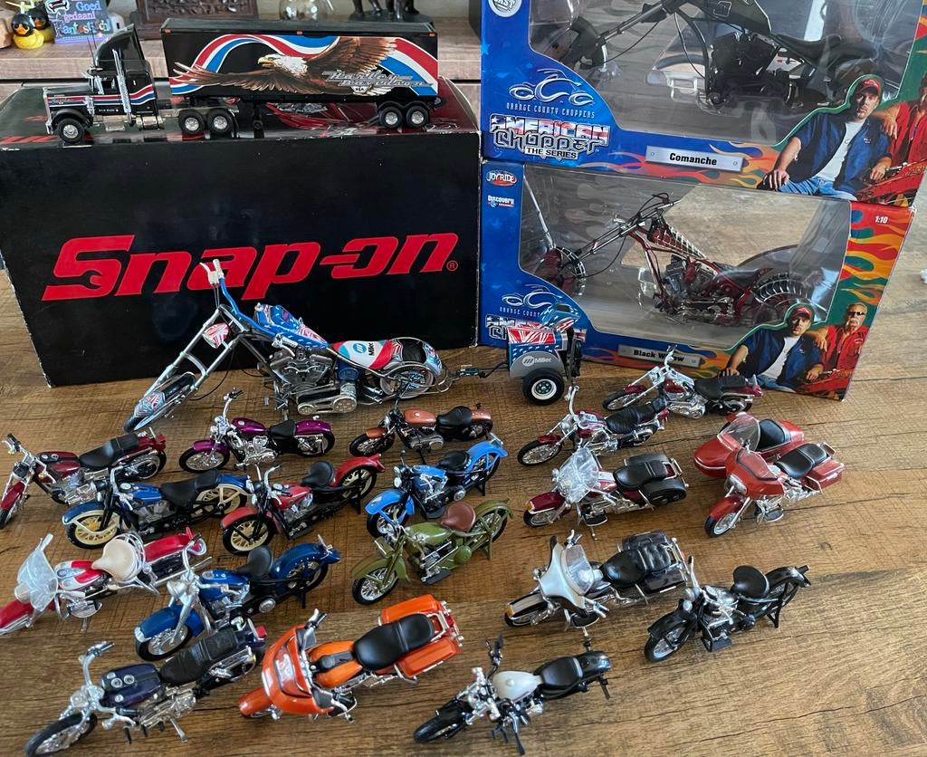 Grote collectie modelmotoren OCC chopper en Harley Davidson, Ophalen of Verzenden, Zo goed als nieuw, Motor