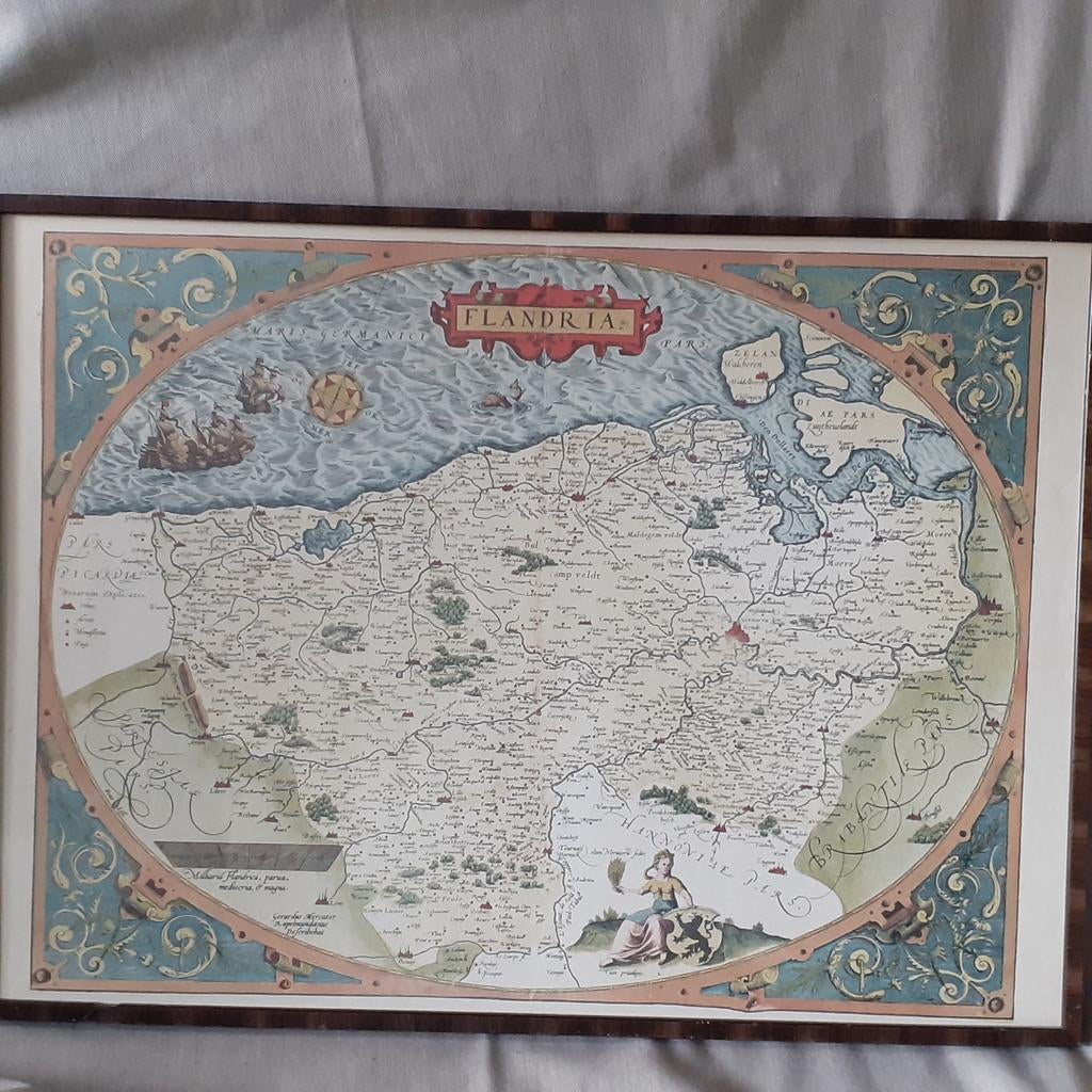 Reproductie oude Landkaart "Flandria", Ophalen of Verzenden