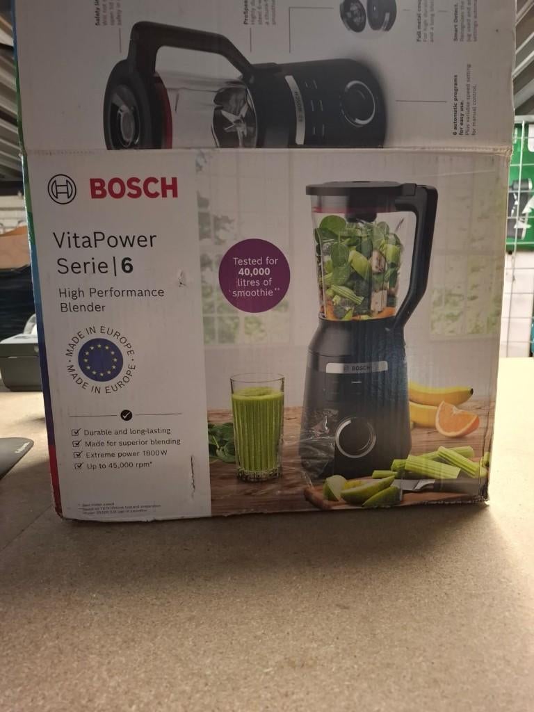 Bosch MMB6652B VitaPower Serie 6 - Blender - Zwart | DC10043, Witgoed en Apparatuur, Nieuw, Ophalen of Verzenden, Blender, BSH Huishoudapparaten BV