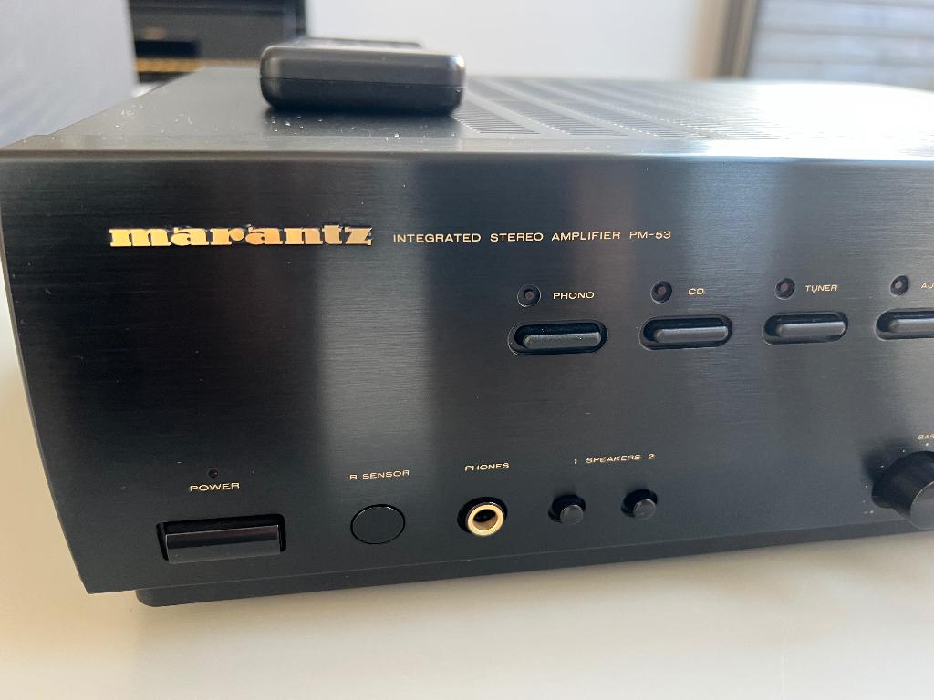 Marantz PM 53 versterker met Elac speakers, Gebruikt, 60 tot 120 watt, Stereo, Ophalen