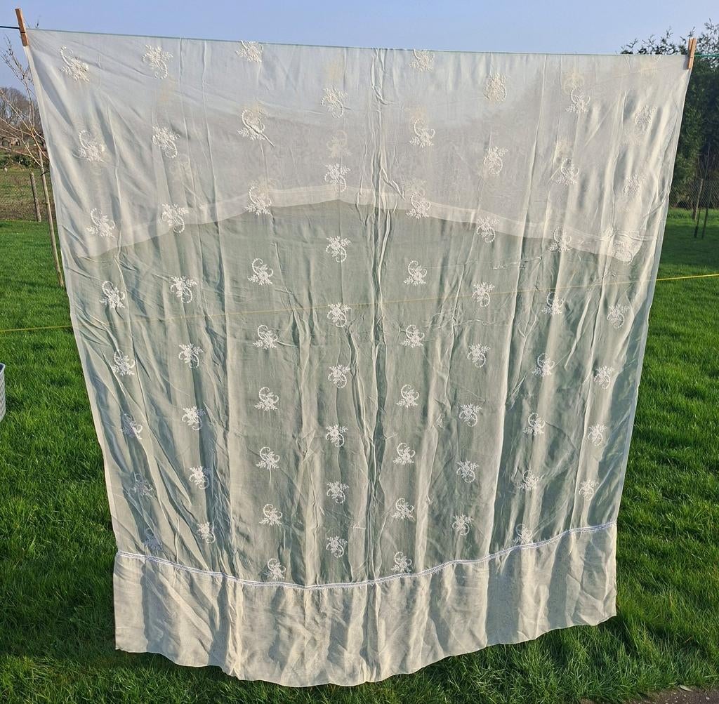 Vintage vitrage bloemetjes, Ophalen of Verzenden