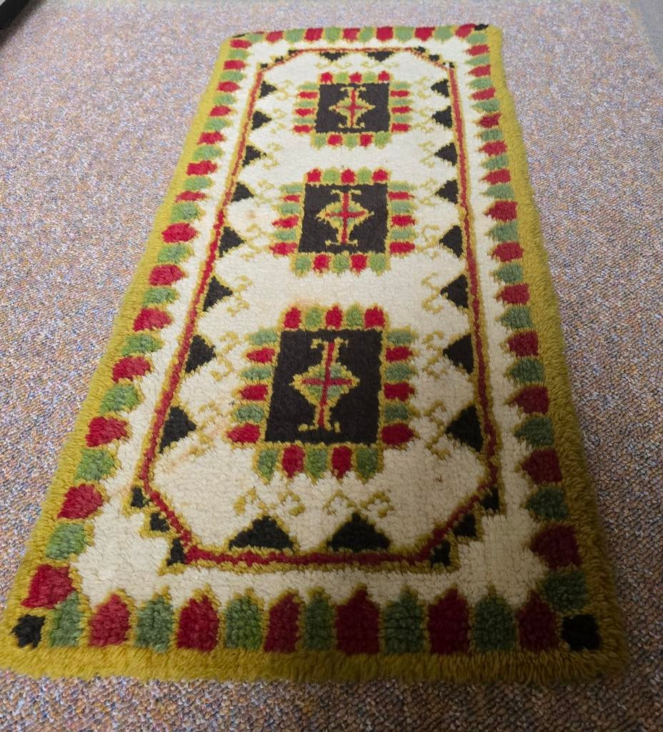 Handgeknoopt smyrna loper (vintage), Ophalen of Verzenden, Zo goed als nieuw, Rechthoek