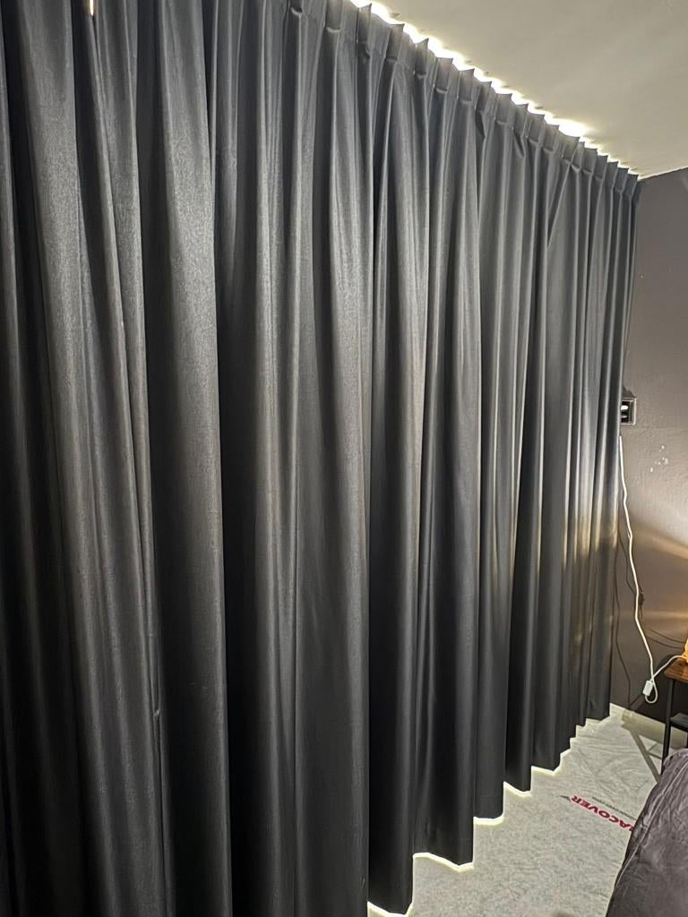 2 Verduisterende overgordijnen, Ophalen, 200 cm of meer, Zwart, 150 tot 200 cm