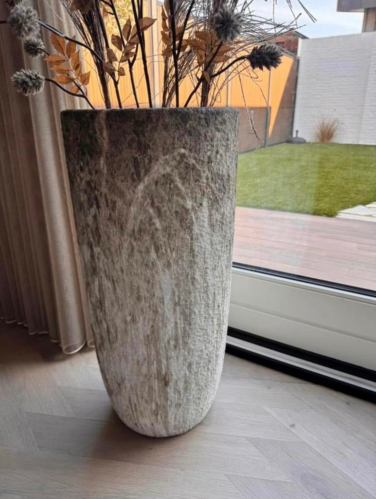 Hoge design pot vaas PTMD + kunsttakken van het merk Silk-ka, Tuin en Terras, Bloempotten, Ophalen, Zo goed als nieuw, Rond, Aardewerk