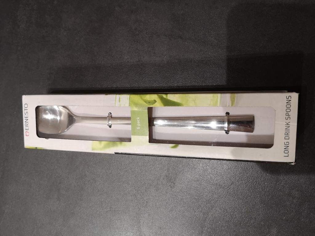 6 latte machiato lepels, Nieuw, Ophalen of Verzenden, Rvs of Chroom, Vaatwasserbestendig