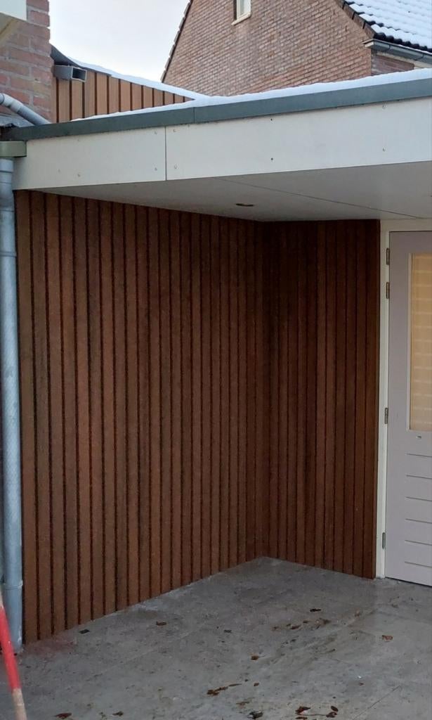 Composiet wandbekleding Teak Castellation 65 planken, Ophalen, Nieuw, Overige materialen, 100 mm of meer