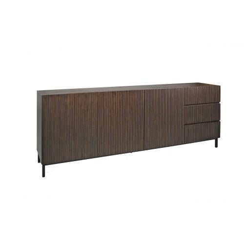 dressoir 225 cm 3 x la kwaliteit 3 x deur Kwaliteit actie, Overige houtsoorten, Sevilla dressoir 225 cm sterk Acacia hout 3d 3 l laagste prijs