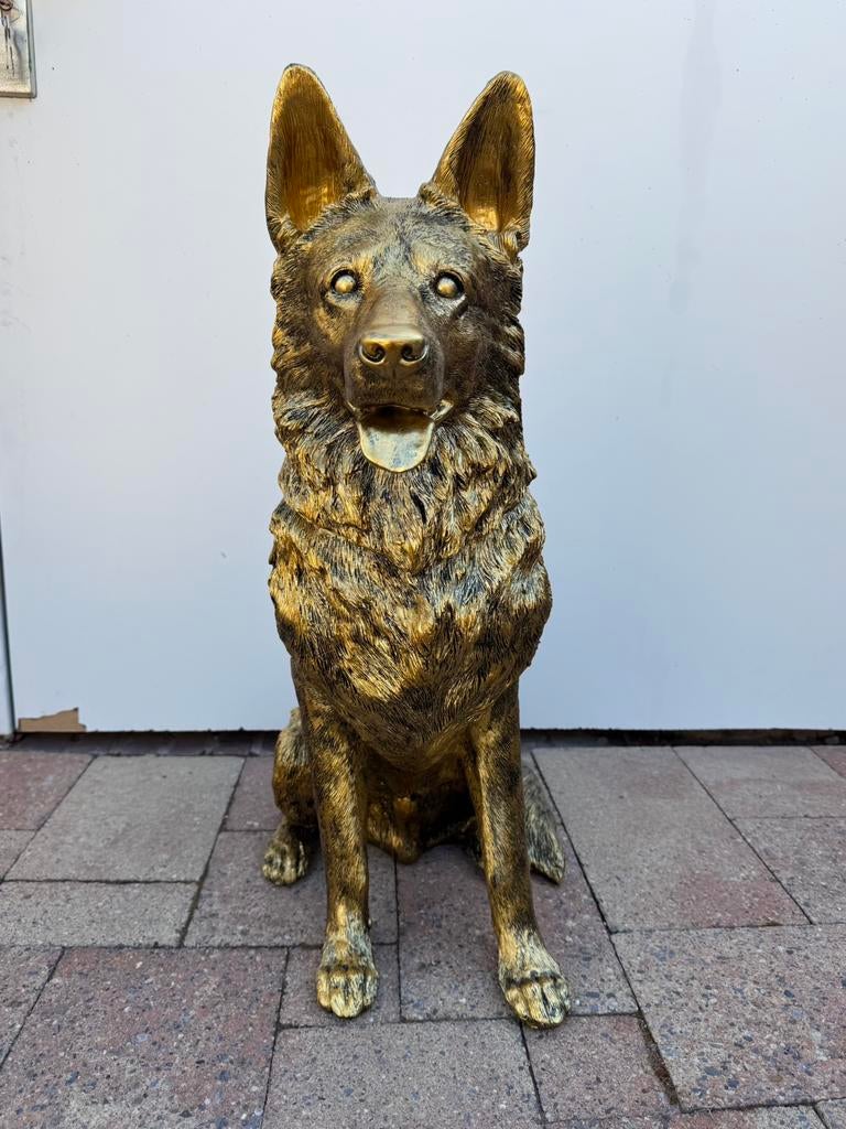 herder (goud/zwart) 70hoog 32breed 50diep/Nieuw!, Verzamelen, Beelden en Beeldjes, Ophalen of Verzenden, Nieuw, Dier