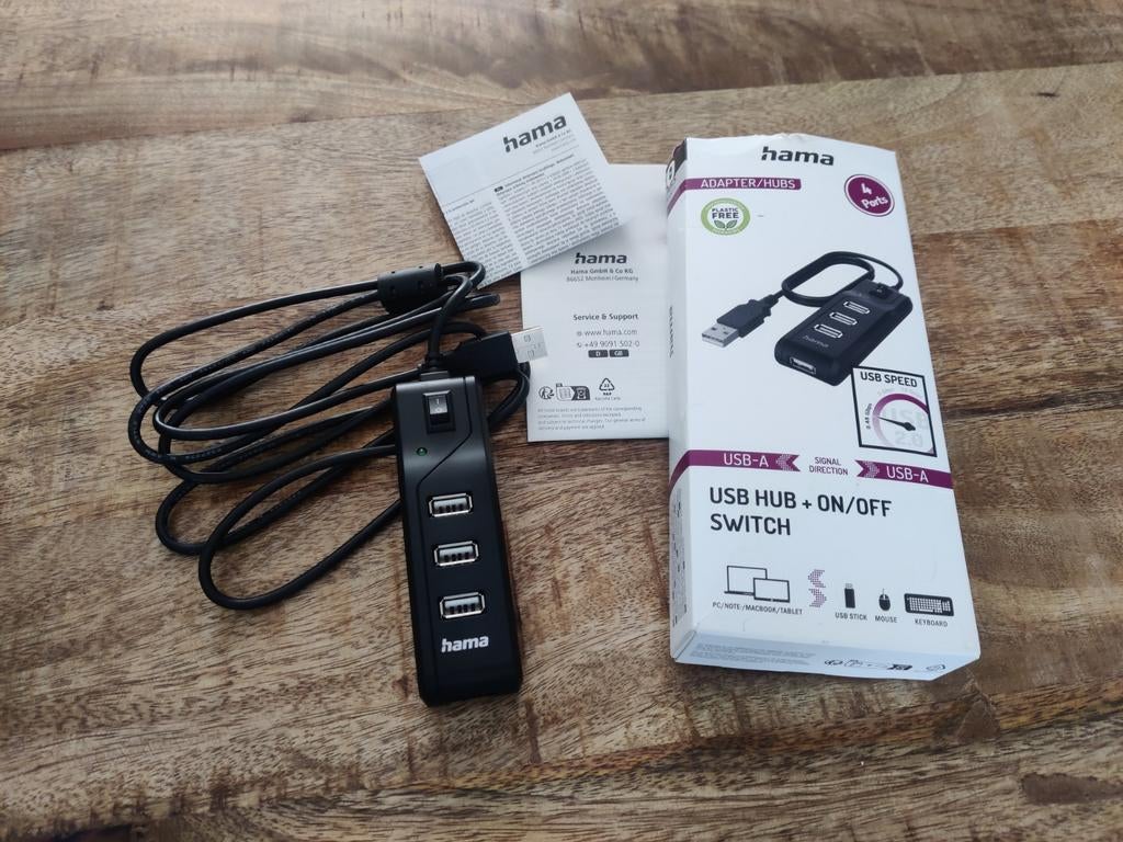 Hama USB hub met 4 poorten, Ophalen of Verzenden, Nieuw