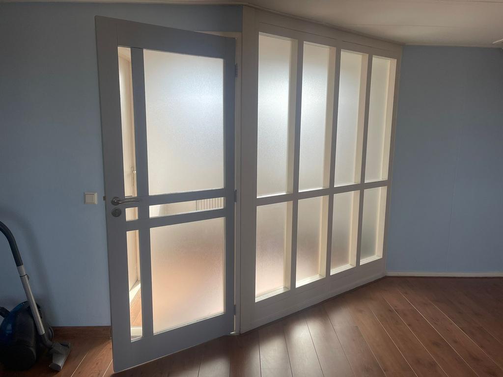 Glazen kantoorwanden- Kantoorwanden of dubbele deuren, Doe-het-zelf en Verbouw, Raamkozijn, Aluminium, Zo goed als nieuw, Ophalen