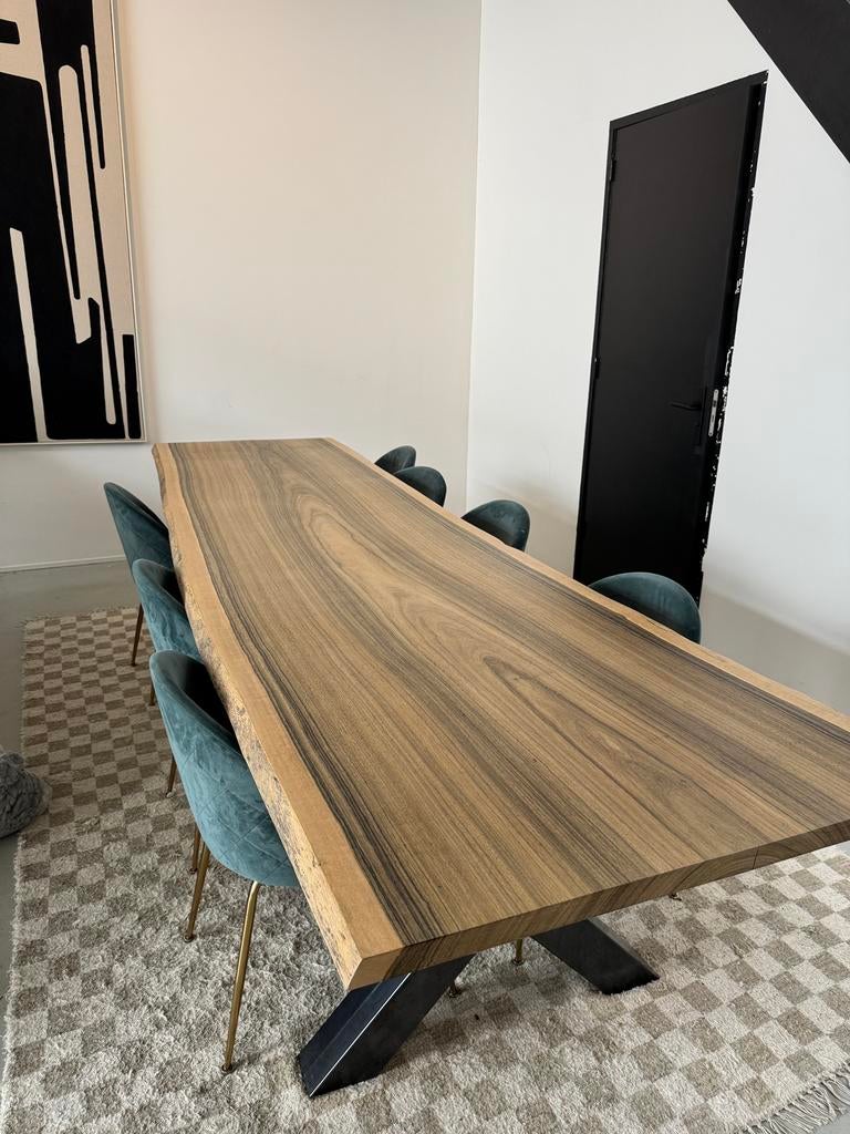 Massief houten tafel - 330 cm, Ophalen, 200 cm of meer, 50 tot 100 cm, Zo goed als nieuw