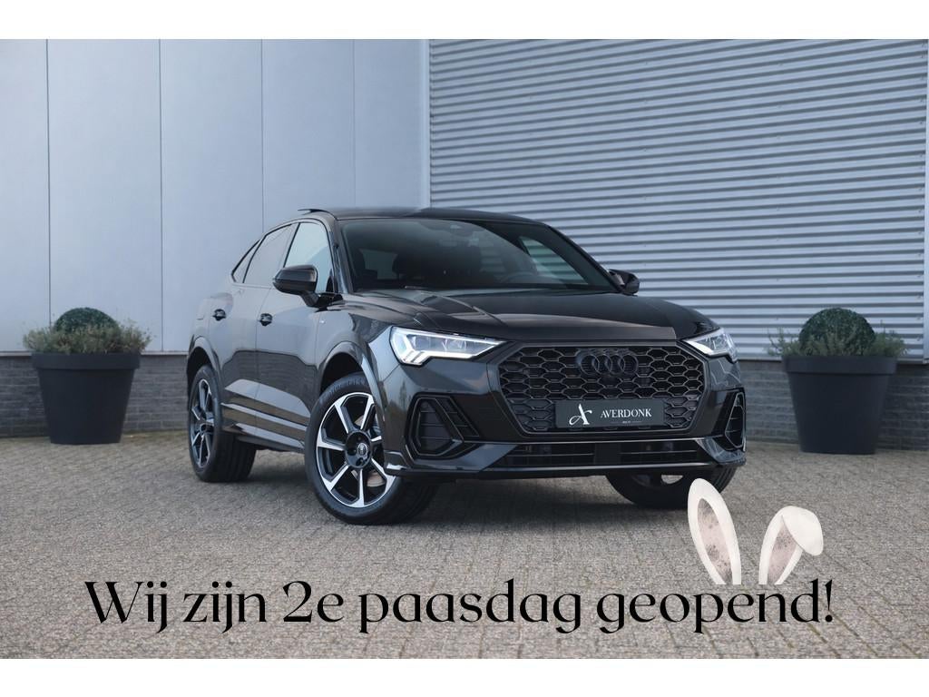 Audi Q3 Sportback 45 TFSI e S-line Black Ed Pano|360cam|Stuu, Gebruikt, Zwart, Zwart, Hybride Elektrisch/Benzine