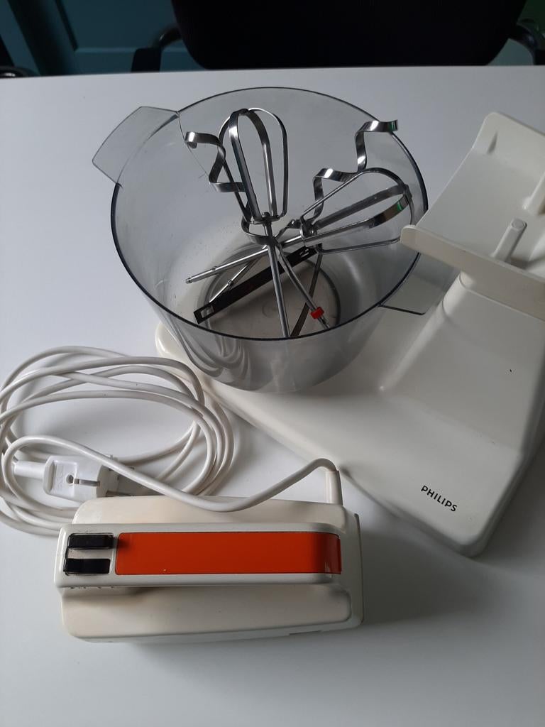 Vintage Philips mixer met standaard, 2 tot 3 liter, Ophalen, Gebruikt, 3 snelheden of meer
