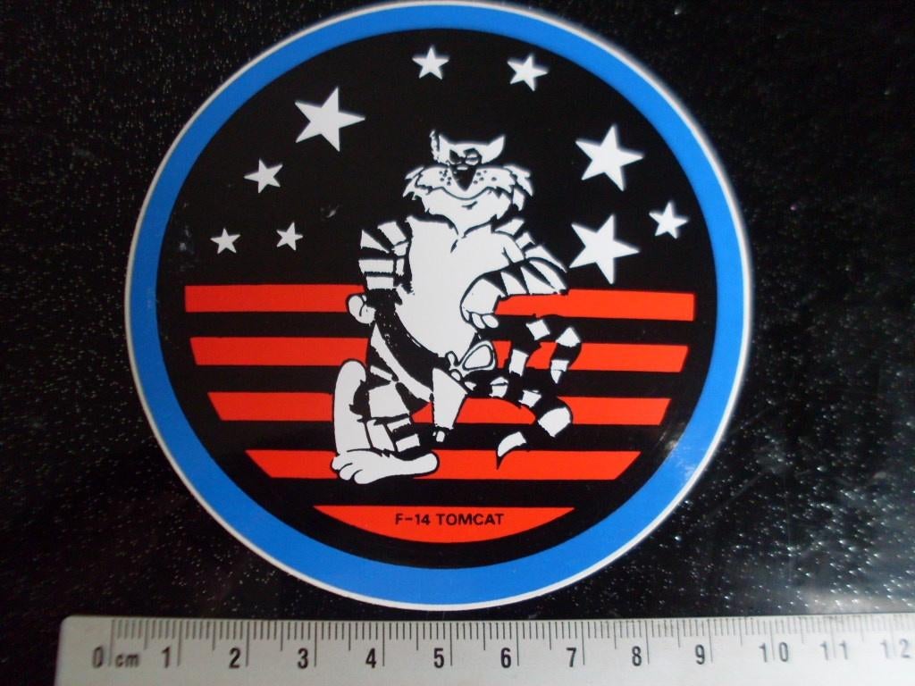 sticker F-14 tomcat logo kat poes western KLu geweer holster, Verzenden, Zo goed als nieuw, Bedrijf of Vereniging