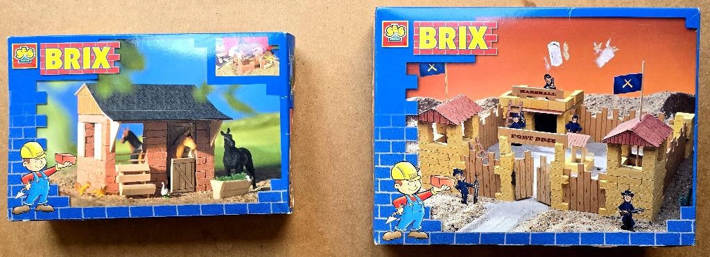 Vintage SES Creative Brix paardenstal + fort, Ophalen of Verzenden, Zo goed als nieuw, Bouwen