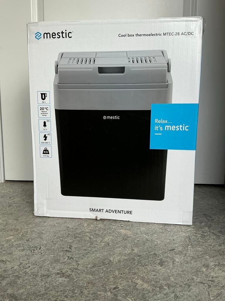 Mestic Koelbox thermoelectrisch MTEC-28 AC/DC nieuw, Caravans en Kamperen, Koelboxen, Ophalen of Verzenden, Nieuw, Elektrisch