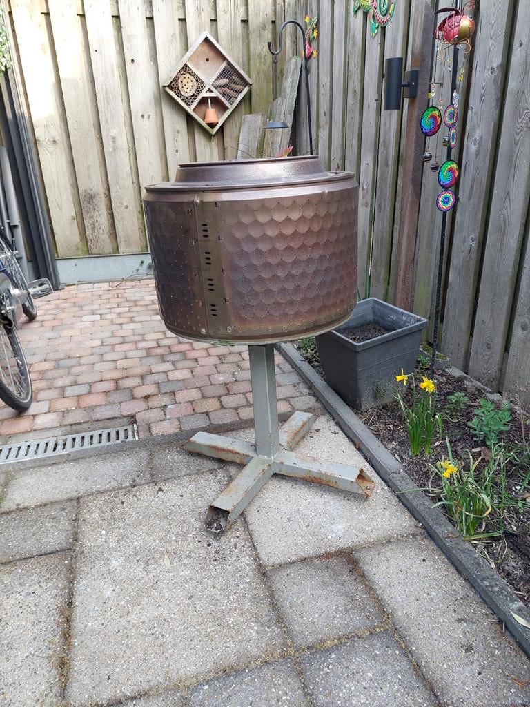 Unieke vuurkorf/vuurton van wasmachinetrommel, Tuin en Terras, Ophalen of Verzenden, Gebruikt, Vuurkorf