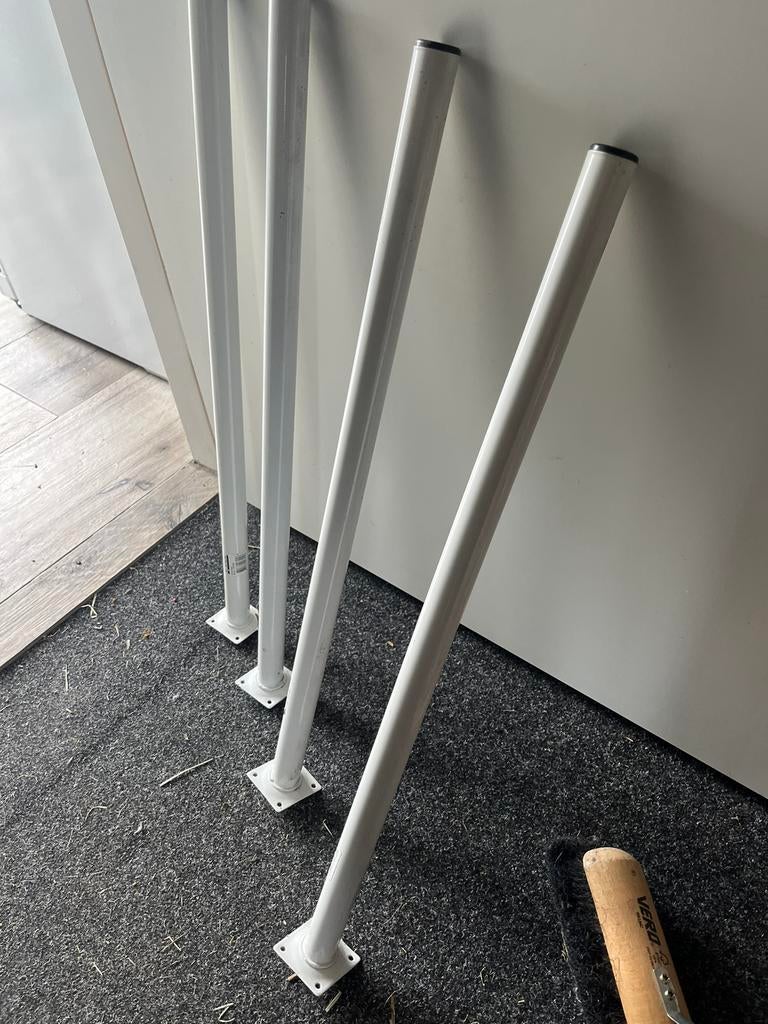 Tafelpoten 4 stuks 70 cm hoog 3 cm diameter, Minder dan 50 cm, 50 tot 100 cm, Rond, Ophalen of Verzenden