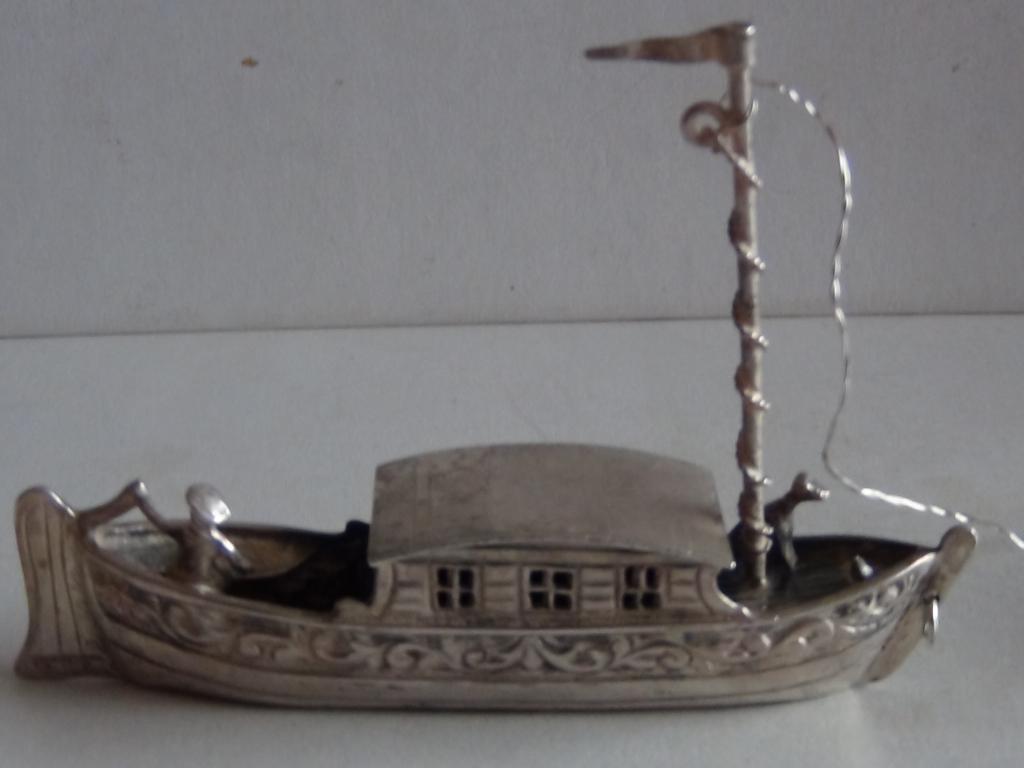 MIniatuur zilver FD8 trekschuit + paard zilveren miniaturen, Verzenden, Zilver