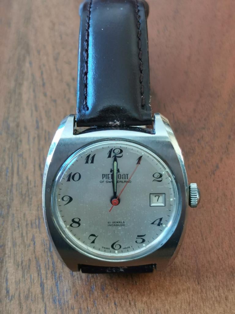 Prachtige Vintage Pierpont of Switzerland  21 Jewels, Ophalen of Verzenden, Staal, Overige merken