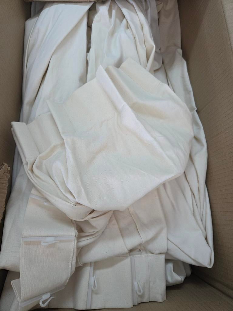 Hema Crème Beige Gordijnen - Diverse Maten, Ophalen, Crème, Gebruikt, 200 cm of meer