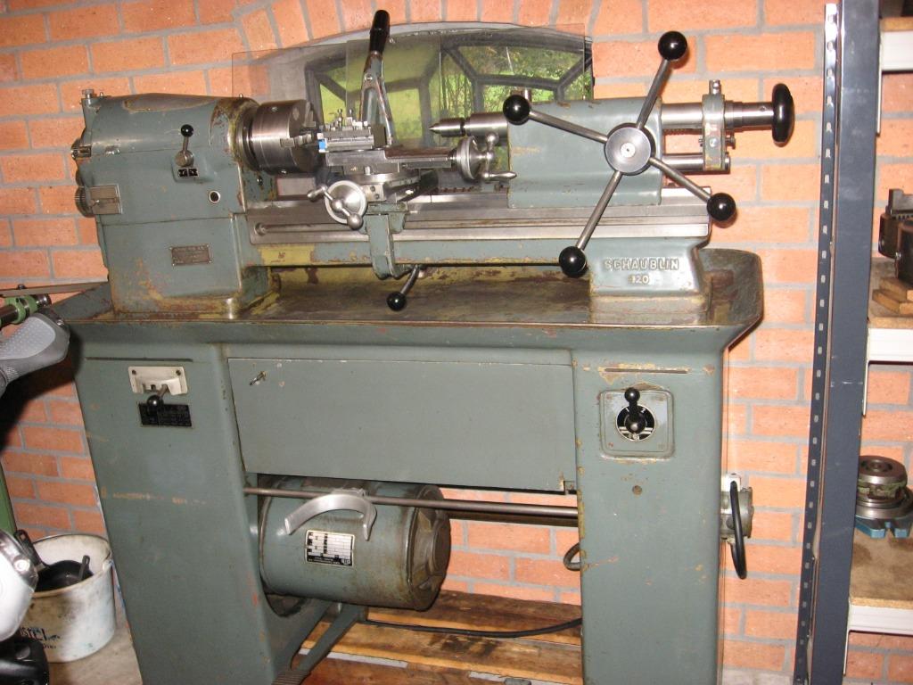 SCHAUBLIN DRAAIBANK Typ120/10 + SCHROEFDRAAD SNIJDEN, Ophalen of Verzenden, Overige typen, Minder dan 500 mm