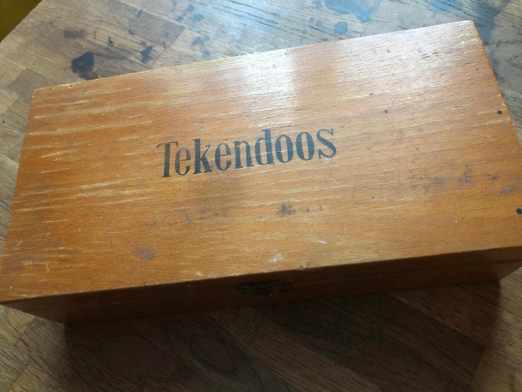 Houten tekendoos vintage, Ophalen of Verzenden, Gebruikt, Overige typen