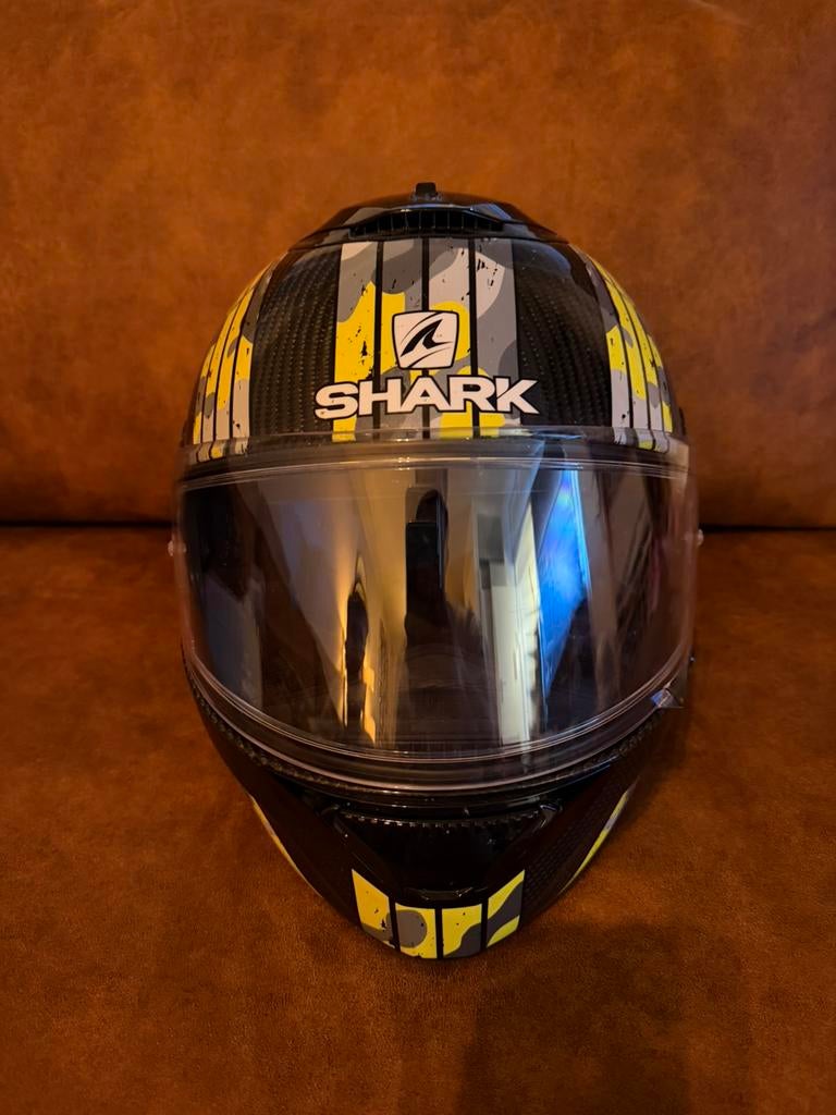 Shark Motorhelm Carbon + Cardo, Motoren, M, Dames, Shark, Ophalen of Verzenden