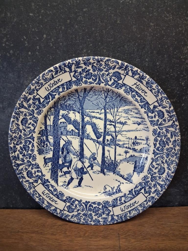 Bord wandbord  winter, Antiek en Kunst, Antiek | Wandborden en Tegels, Ophalen of Verzenden