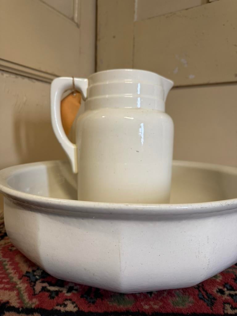 Oude lampetstel vuilwit, Antiek en Kunst, Curiosa en Brocante, Ophalen